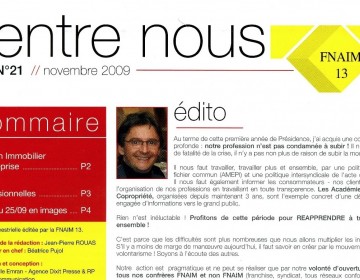 Entre Nous N°21 - Novembre 2009