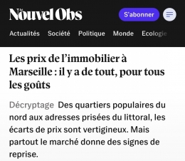 " Les prix de l'immobilier à Marseille : il y a de tout, pour tous les goûts "