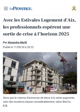 " AVEC LES ESTIVALES LOGEMENT D'AIX, LES PROFESSIONNELS ESPÈRENT UNE SORTIE DE CRISE À L'HORIZON 2025 "