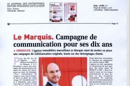 LE MARQUIS. CAMPAGNE DE COMMUNICATION POUR SES DIX ANS