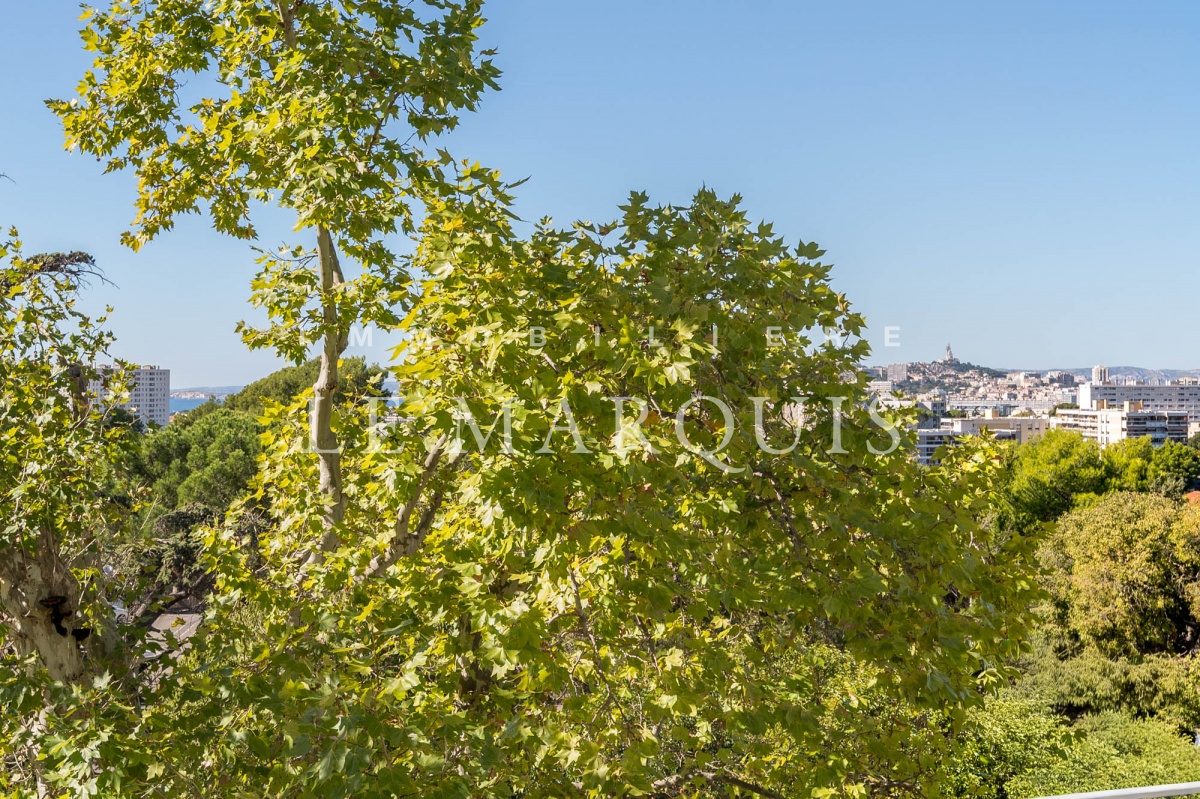 Vue jusqu'à la mer et Notre-Dame de la Garde