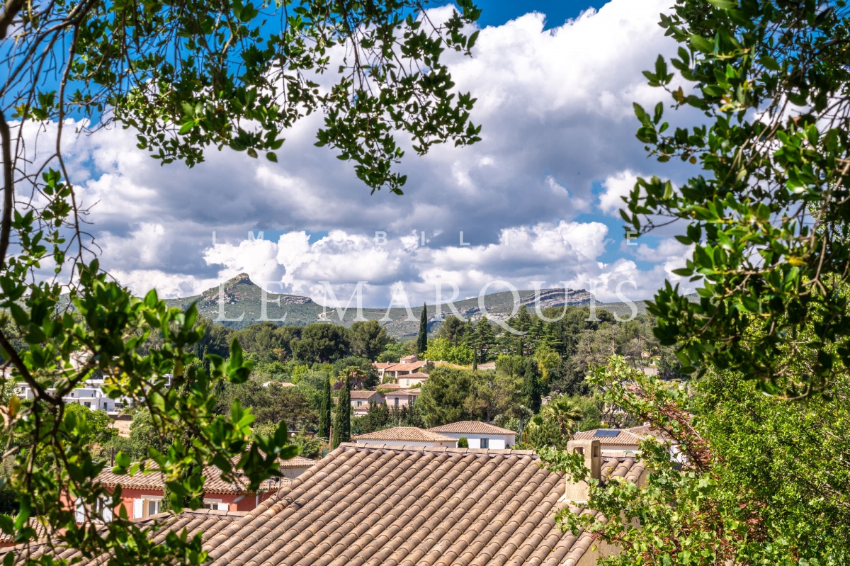 Vue dégagée depuis le jardin jusqu'au Ruissatel