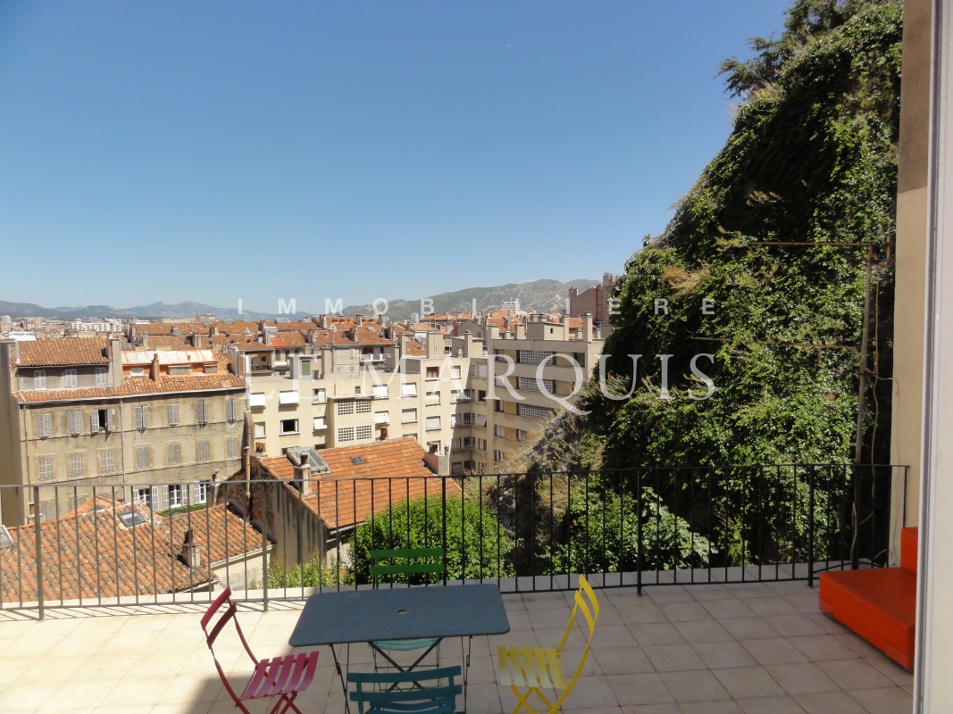 Belle vue dégagée de la terrasse de 30 m2